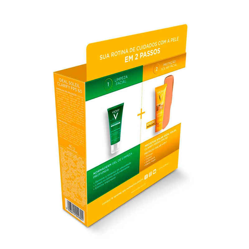 BRIGHT VEIL UV PROTECTOR 40g 2個セット Kit Protetor Vichy Clarify Média FPS60 40g + Gel de Limpeza