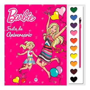 Livro Aquarela Barbie Festa de Aniversário 1 Unidade