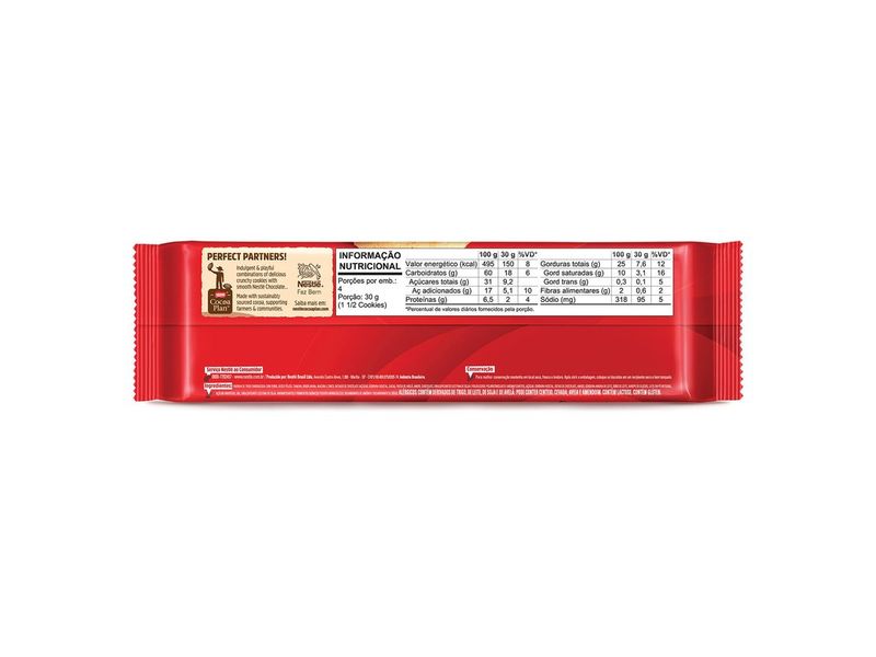 ChocoCookies Nestlé Milk Recheio de Chocolate 120g