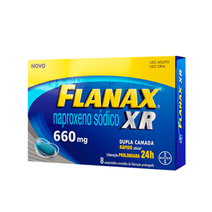 Analgésico Flanax XR 660mg 8 Comprimidos Revestidos de Liberação Prolongada