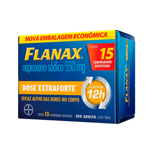 Analgésico Flanax 550mg Dose Extraforte 15 Comprimidos Revestidos