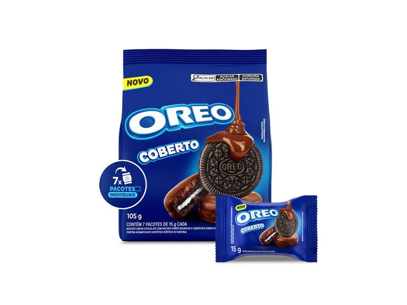 Biscoito Recheado Oreo Com Cobertura De Chocolate 105g