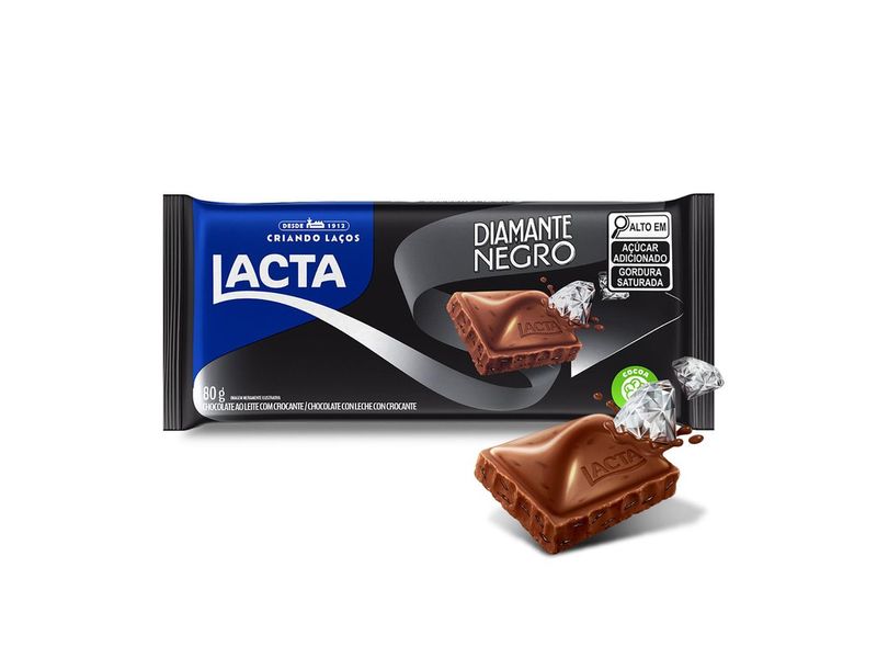 Chocolate Lacta ao leite Diamante Negro 80g
