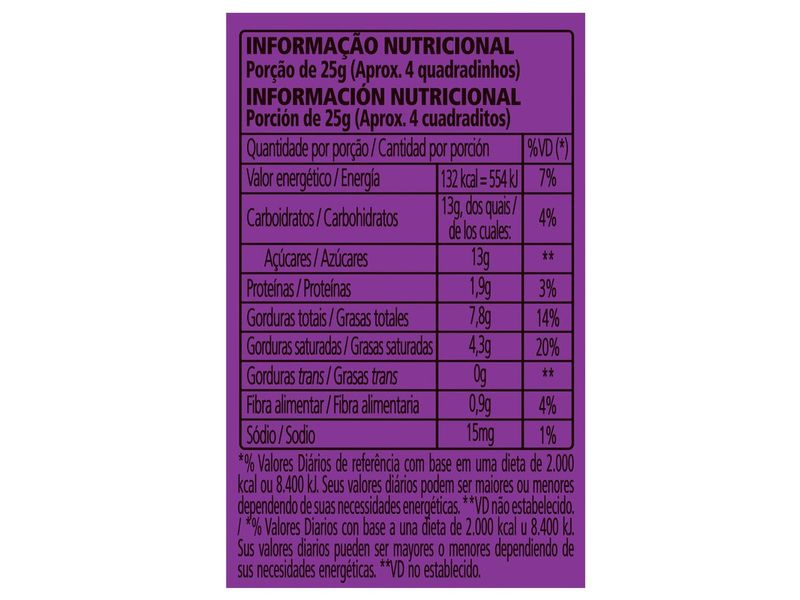 Chocolate Garoto Talento Amêndoas e Passas 85g