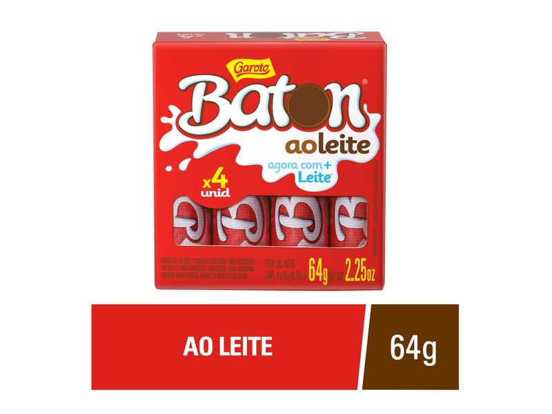 Chocolate Garoto Baton ao Leite 64g