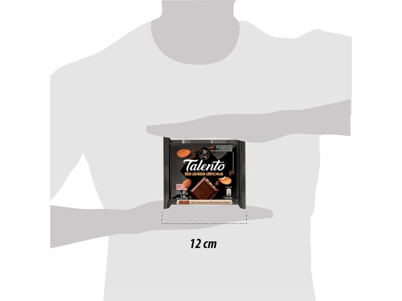 Chocolate Garoto Talento Meio Amargo com Amêndoas 85g