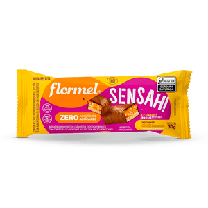 Chocolate Caramelo Flormel Sensah Pasta de Amendoim e Chocolate Branco Zero Açúcares 30g