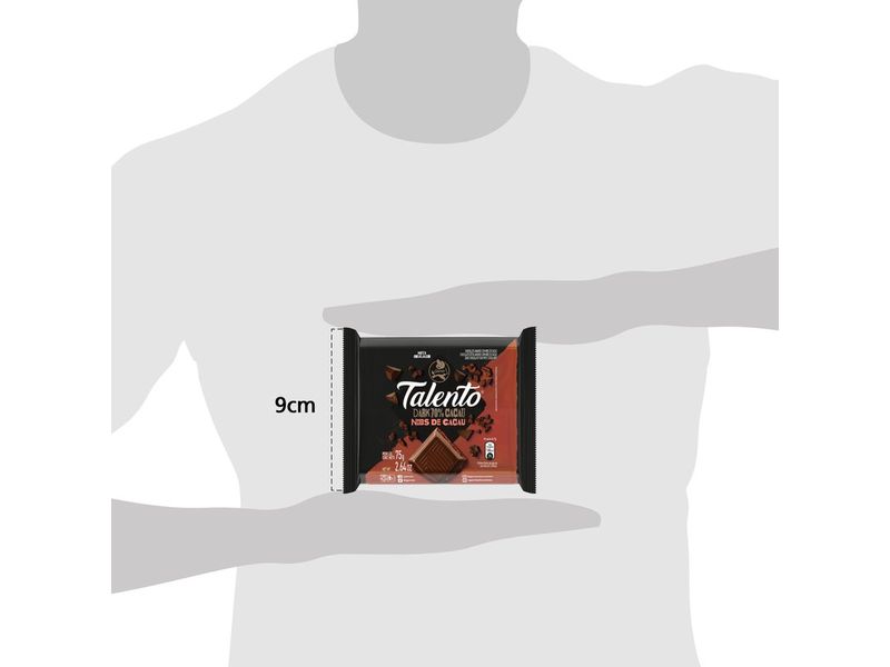 Chocolate Garoto Talento Dark 70% Nibs de Cacau 75g