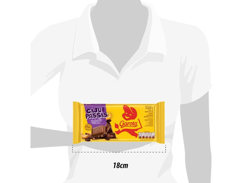 Chocolate ao Leite Garoto Cajú com Passas 80g