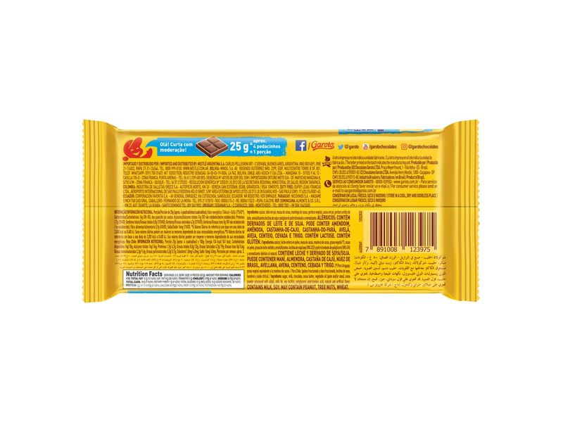 Chocolate ao Leite Garoto 80g
