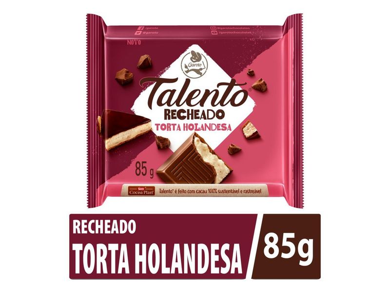 Chocolate Garoto Talento Recheado Torta Holandesa 85g