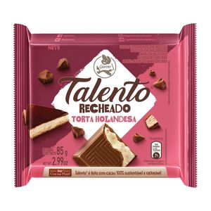 Chocolate Garoto Talento Recheado Torta Holandesa 85g
