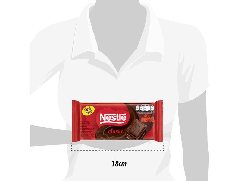 Chocolate Nestlé Classic Meio Amargo 80g