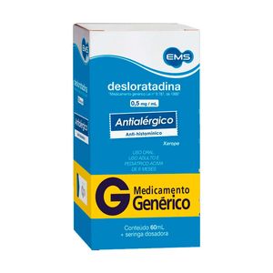 Desloratadina 0,5mg EMS Xarope Solução Oral 60ml + Seringa Dosadora