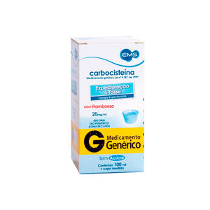 Carbocisteína 20mg/ml EMS Xarope Pediátrico Sabor Framboesa 100ml + Copo Dosador