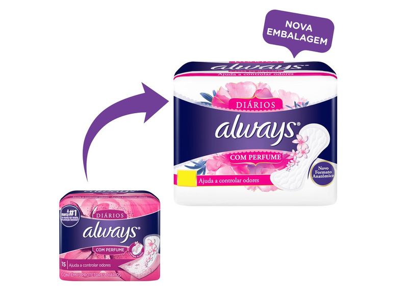 Protetores Diários Always Com Perfume 15 Unidades