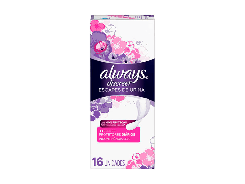 Protetor-Diario-Always-Discreet-Escapes-De-Urina-16-Unidades