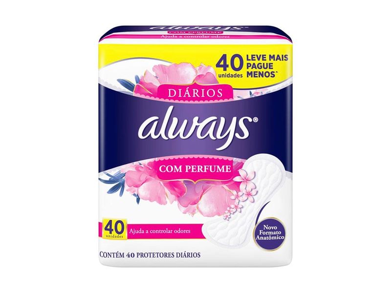 Protetor Diário Always Com Perfume 40 Unidades