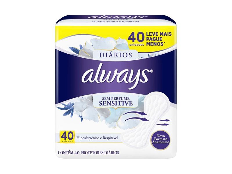 Protetor Diário Always Sensitive 40 Unidades