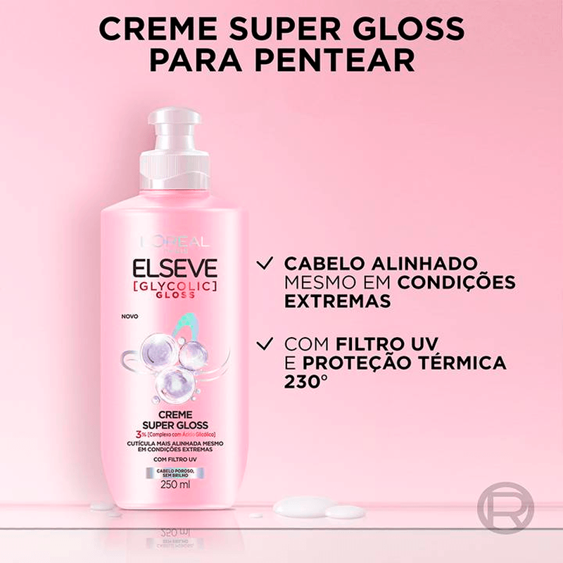 Creme Pentear Elseve Glycolic Gloss 250ml | Farmácia Online Drogal