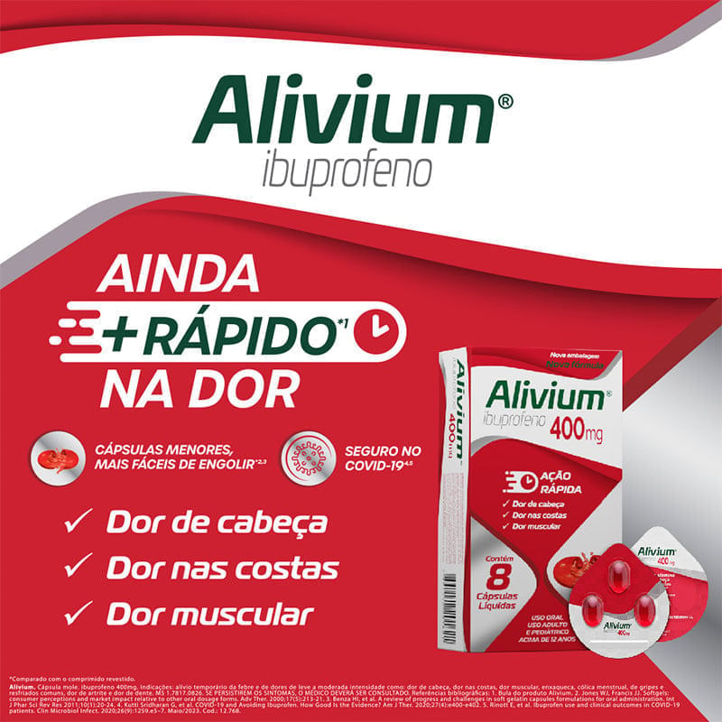Alivium 400mg Blíster 3 Cápsulas Gelatinosas