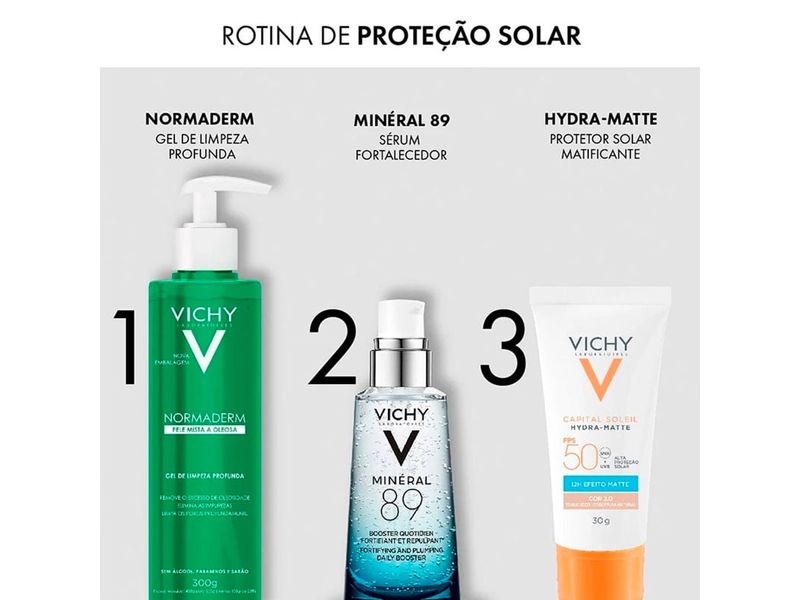 Protetor Solar Facial Vichy Hydra-Matte FPS50 Cor 2.0 30g