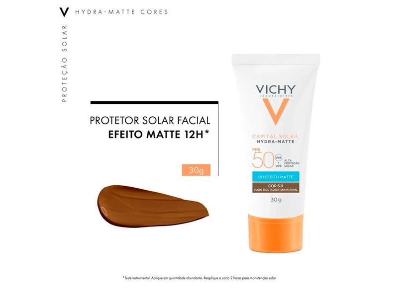 Protetor-Solar-Facial-Vichy-Hydra-Matte-FPS50-Cor-5.0-30g