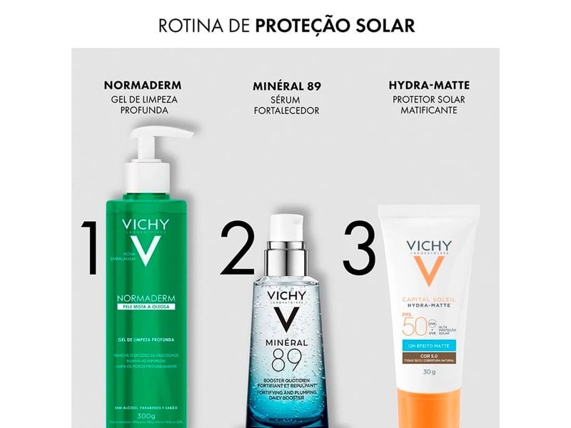 Protetor Solar Facial Vichy Hydra-Matte FPS50 Cor 5.0 30g