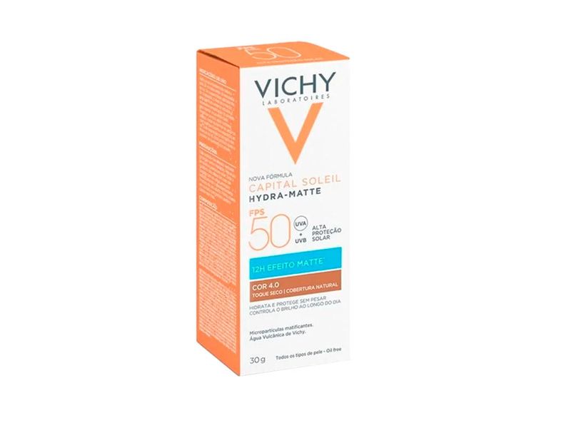 Protetor Solar Facial Vichy Hydra-Matte FPS50 Cor 4.0 30g