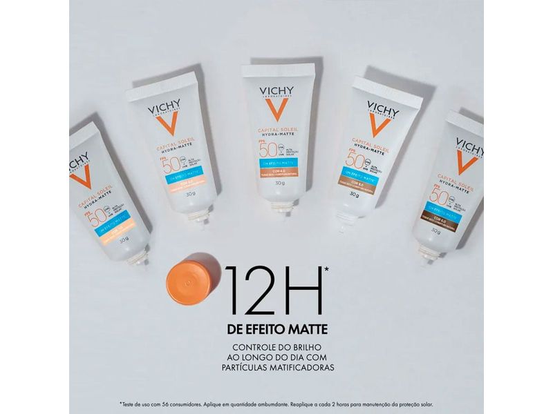 Protetor Solar Facial Vichy Hydra-Matte FPS50 Cor 4.0 30g
