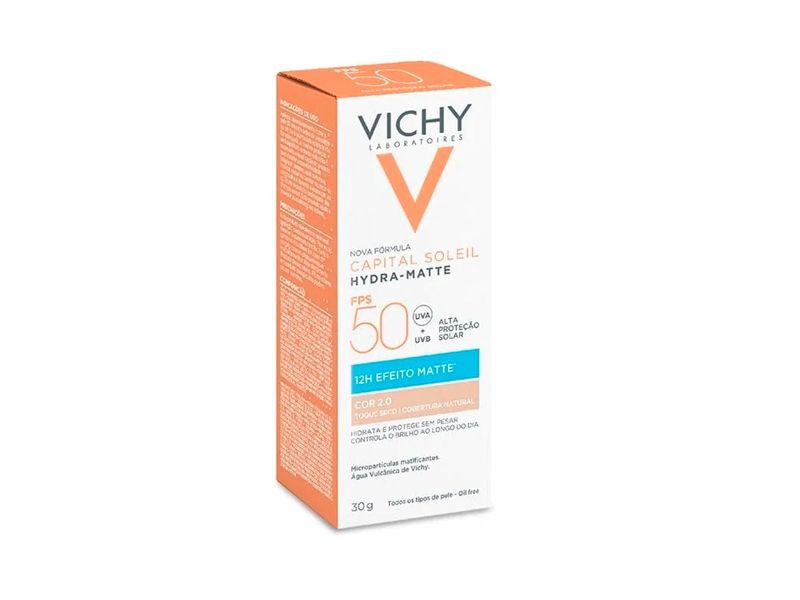 Protetor Solar Facial Vichy Hydra-Matte FPS50 Cor 2.0 30g