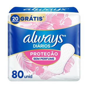 Protetor Diário Always Sem Perfume 80 Unidades