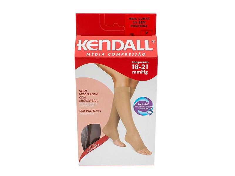 Meia Compressão Média 3/4 Kendall Mel Sem Ponteira P