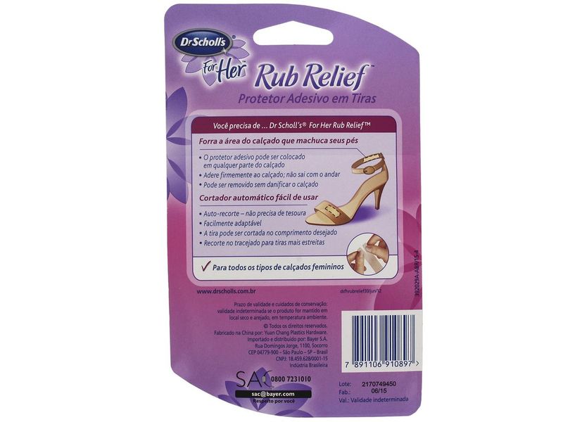 Protetor Adesivo em Tiras Rub Relief Dr. Scholl's  1 unidade