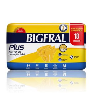 Fralda Bigfral Plus Normal Tamanho M 18 Unidades