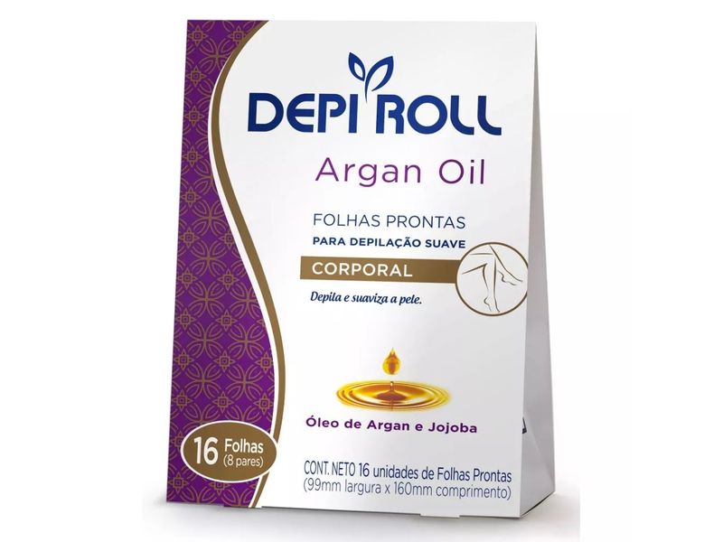 Folhas prontas para depilção Corporal Depi Roll argan oil 16 unidades