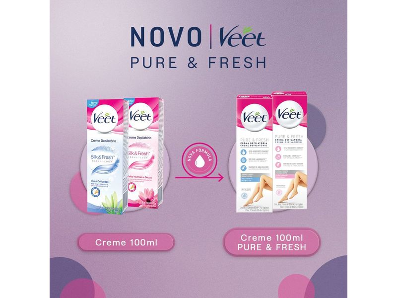 Creme Depilatório Veet Pure & Fresh Pele Normal 100ml