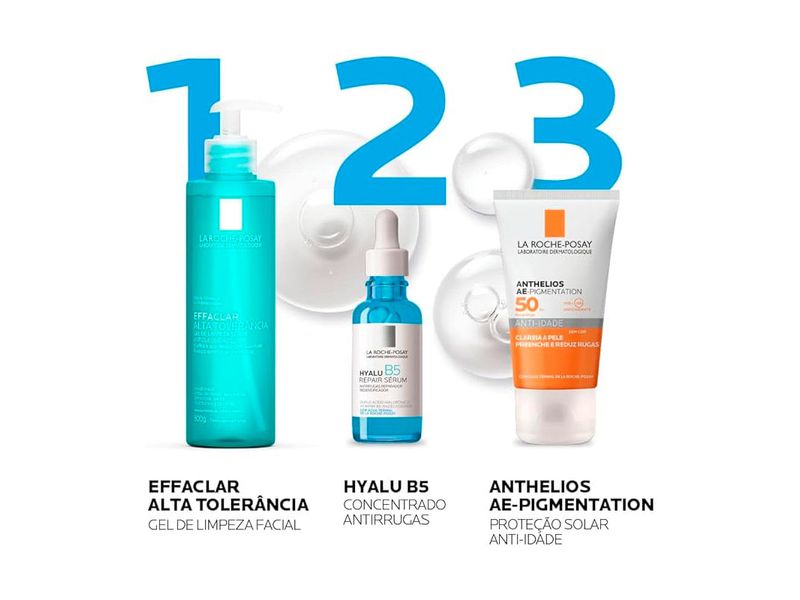 Kit-La-Roche-Posay-Serum-Hyalu-B5-Repair-15ml---Protetor-Solar-Anti-idade-La-Roche-Posay-Anthelios-AE-Pigmentation-Sem-Cor-FPS50-40g