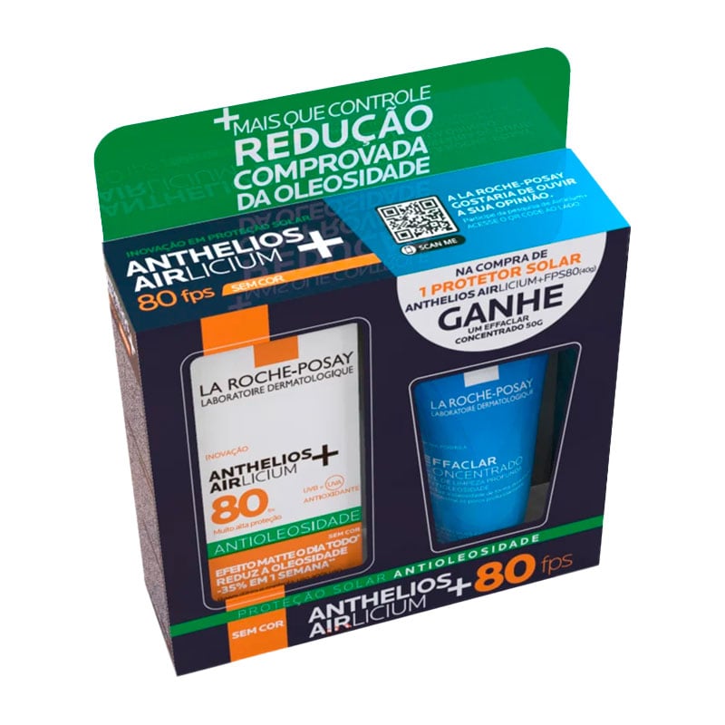 Kit Protetor Solar Facial Antioleosidade FPS80+ Gel Effaclar