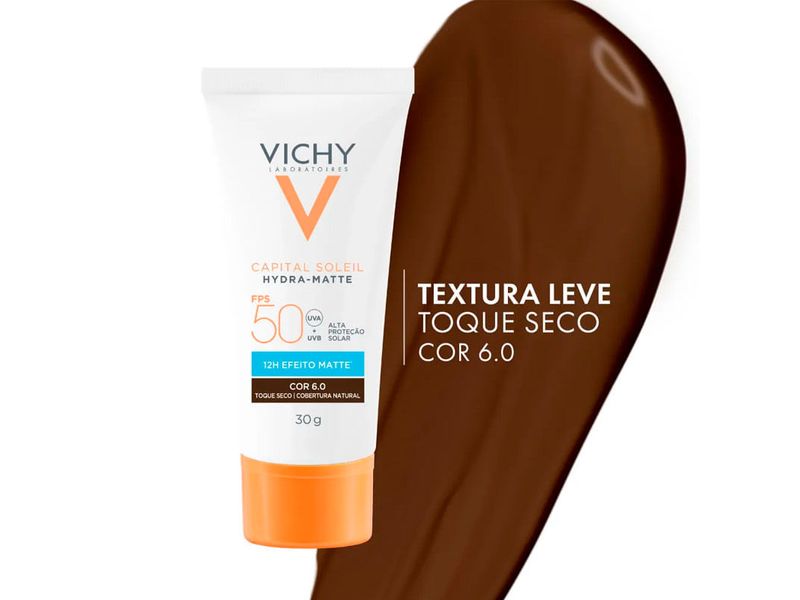 Protetor-Solar-Facial-Vichy-Hydra-Matte-FPS50-Cor-6.0-30g
