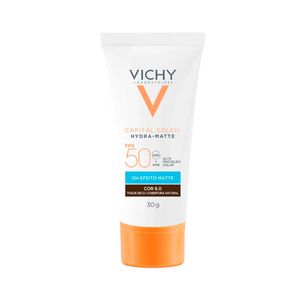 Protetor Solar Facial Vichy Hydra-Matte FPS50 Cor 6.0 30g
