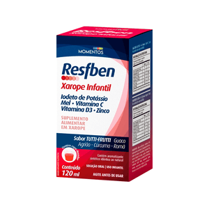 Suplemento Alimentar Resfben Xarope Infantil Sabor Tutti-Frutti 120ml + Copo Dosador