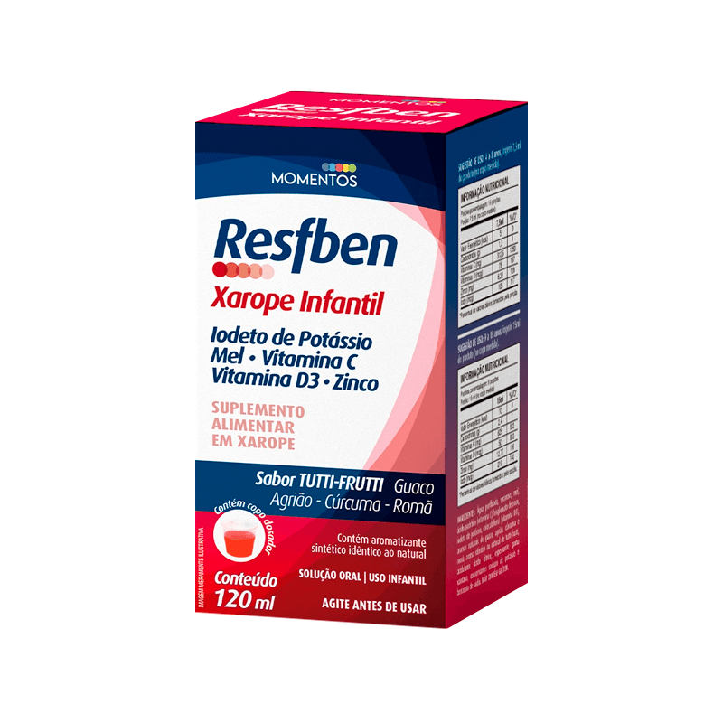 Suplemento Alimentar Resfben Xarope Infantil Sabor Tutti-Frutti 120ml ...
