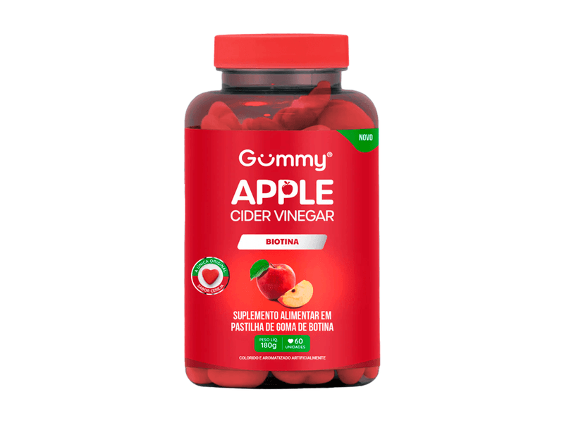 Suplemento-Alimentar-Gummy-Apple-Cider-Vinegar-Biotina-Sabor-Cereja-60-Pastilhas-de-Goma