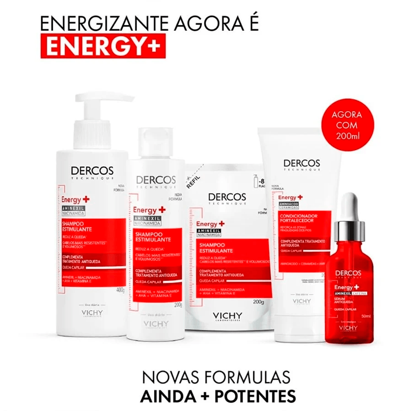 Shampoo Vichy Dercos Energy + 400g- Antiqueda, Fios mais Fortes