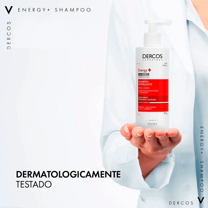 Shampoo Vichy Dercos Energy + 400g- Antiqueda, Fios mais Fortes