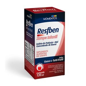 Suplemento Alimentar Resfben Xarope Infantil Sabor Guaco e Tutti-Frutti 120ml + Copo Dosador