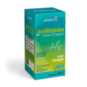 Suplemento Alimentar Acetilcisteína 20mg/ml Momentos Sabor Laranja 100ml + Copo Dosador