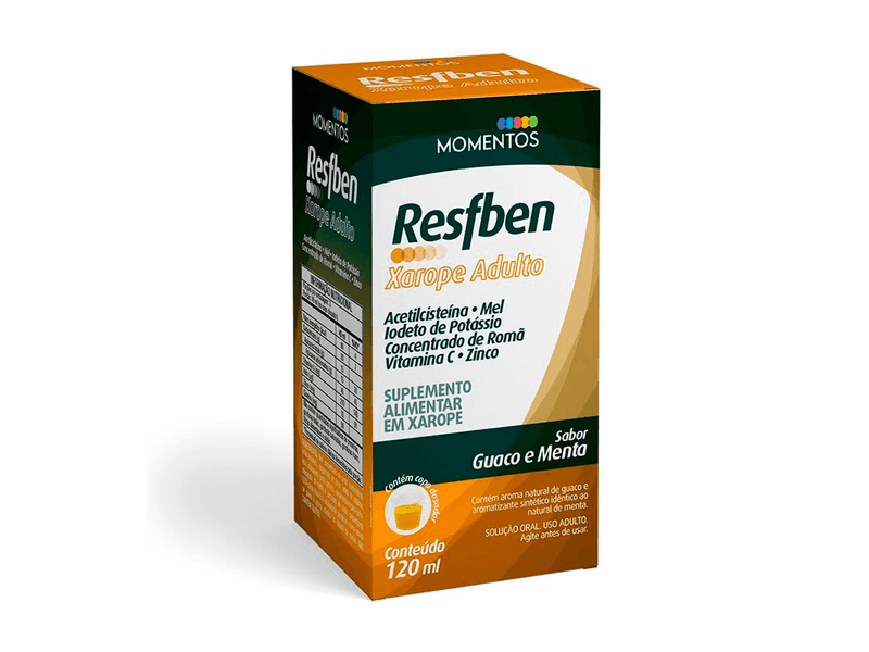 Suplemento-Alimentar-Resfben-Xarope-Adulto-Sabor-Guaco-e-Menta-120ml---Copo-Dosador