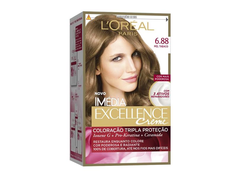 Tintura Creme Imédia Excellence LOréal Mel Tabaco 688
